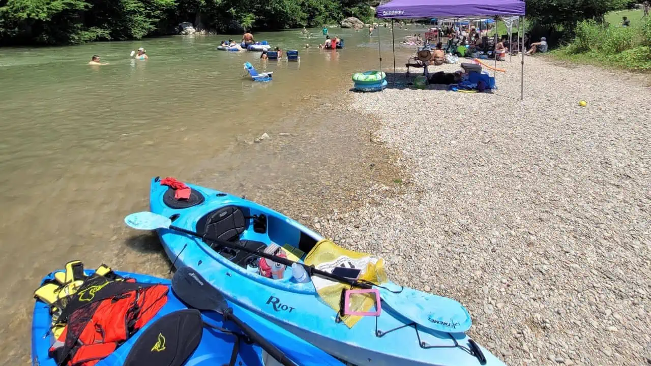 Exploring the river by kayak is a great way to see wildlife.