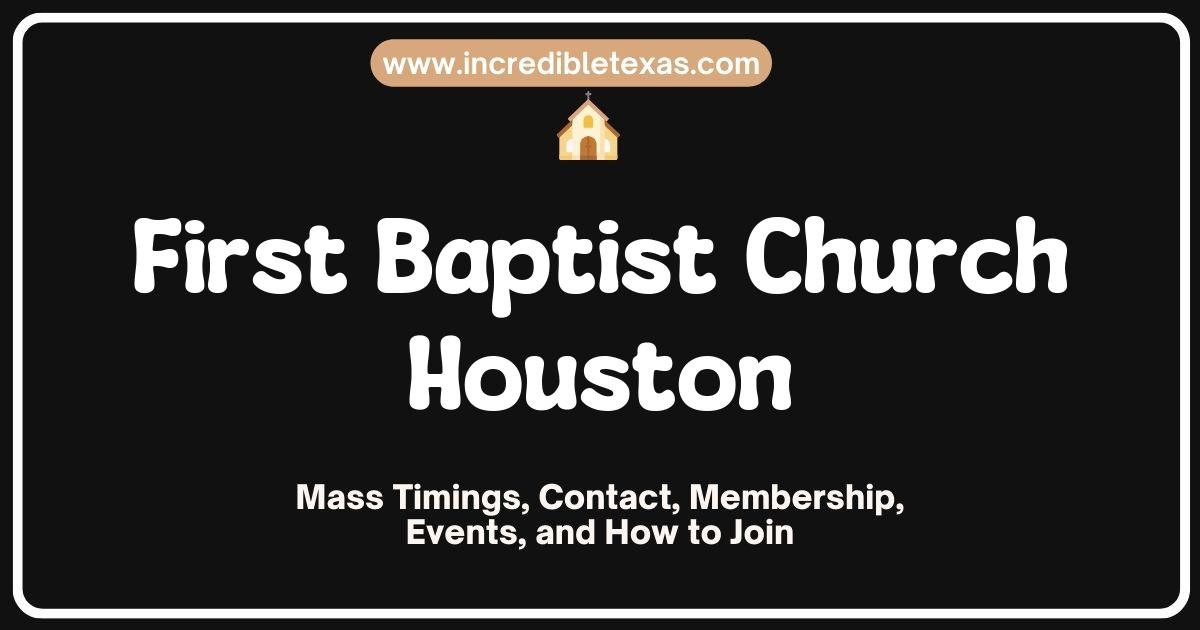 Exterior view of First Baptist Church Houston, showcasing its stunning architecture and large stained glass windows, highlighting the historic significance and vibrant community activities of this prominent Houston church.